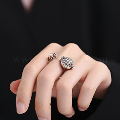 Кошка с клубком пряжи латунные регулируемые манжеты кольца FS-WGEABF8-01