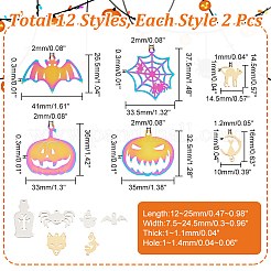 24 шт. 12 подвески из нержавеющей стали 201/304&nbsp;STAS-UN0045-30