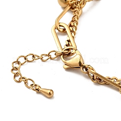 Pulsera de varias vueltas con dije de bola redonda e infinito&nbsp;BJEW-G639-06G