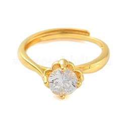 Klare verstellbare Ringe mit Zirkonia&nbsp;RJEW-L120-018G-08