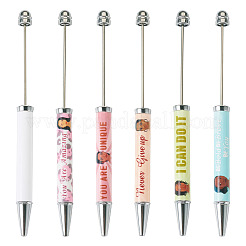 6шт. 6 стиля печатной пластиковой шариковой ручки&nbsp;AJEW-TA0001-82