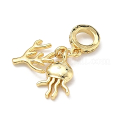 Латунь микропаве прозрачный кубический цирконий европейские подвески с подвесками&nbsp;KK-P345-46G