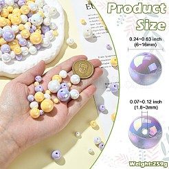 250 г УФ-покрытие радужные переливающиеся непрозрачные акриловые бусины&nbsp;PACR-CJ0001-39