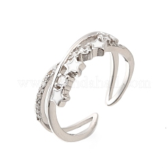 Кольца из стерлингового серебра с кубическим цирконием star 925 для женщин&nbsp;RJEW-S631-01P