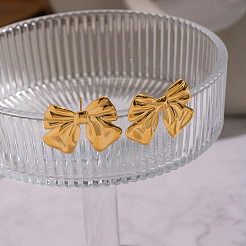 Серьги-гвоздики из нержавеющей стали 304 с бантом&nbsp;ON6549