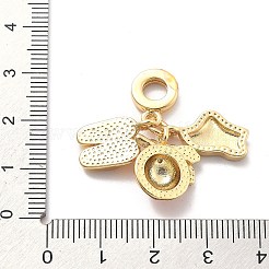 Gestellplattierte europäische Anhänger aus Messing mit kubischem Zirkonia&nbsp;X-KK-Q017-35G