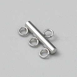 304ステンレス鋼柱シャンデリア部品リンク  ステンレス鋼色  9x15x2.5mm  穴：2mm&nbsp;STAS-WH0036-48B-P