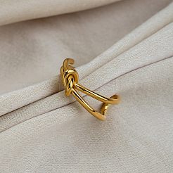 Offene Manschettenringe aus Edelstahl 304 mit Knoten für Damen&nbsp;ZD8514-1