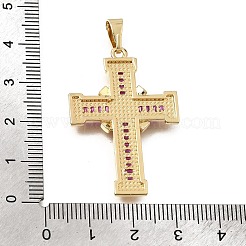 Pendentifs en laiton sertis de micro-pavés de zircone cubique magenta&nbsp;CU-CBA4BAF-03G