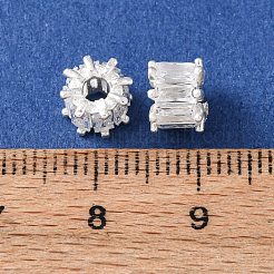 Латунные микро проложить кубического циркония бусы&nbsp;KK-C157-09D-S