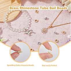 16 шт. 4-х стилевые латунные трубчатые дужки с микропаве из кубического циркония KK-FH0007-20