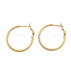 女性用304ステンレスフープピアス  リング  ゴールドカラー  29.5x2mm&nbsp;EJEW-B114-02B-G