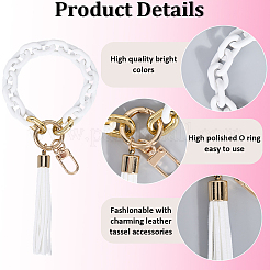 アクリル＆ジン合金＆PUペンダント装飾2個  キーホルダー用  財布  バックパック飾り  210mm&nbsp;KEYC-CL0001-44B
