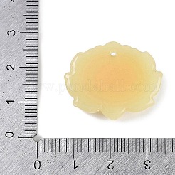 ガラスチャーム  蓮のチャーム  ライトカーキ  22x27x6mm  穴：1.4mm&nbsp;GLAA-G121-01F