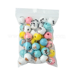 50шт 10 цвета деревянные европейские бусины WOOD-FS0001-26