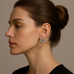 4 пара серег-колец из цинкового сплава двух цветов&nbsp;EJEW-GO0003-03