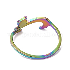 Bague réglable en acier inoxydable 304 avec placage ionique (IP) pour femme&nbsp;RJEW-M149-34RC