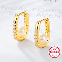 925 овальные серьги-кольца из стерлингового серебра со стразами XF7711-1