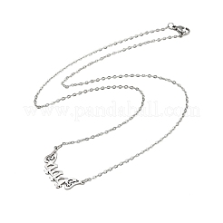 201 нержавеющая сталь номер 444 с крыльями бабочки подвеска ожерелье NJEW-P332-01B-P