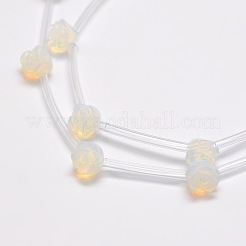 オパールビーズ  ローズ  10x5~9mm  穴：1mm&nbsp;X-G-O156-B-12