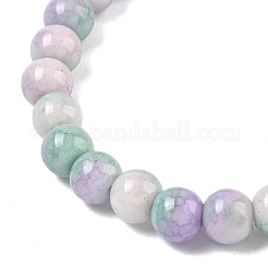 Bracelets extensibles en perles rondes en verre craquelé opaque pour femmes&nbsp;BJEW-PH01819-01