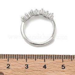 Einstellbare messing micro pave zirkonia fingerringe&nbsp;RJEW-C163-26B-P