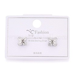 925 серьги-гвоздики в форме клевера из стерлингового серебра с микропаве из прозрачных кубических цирконий&nbsp;STER-N016-80P