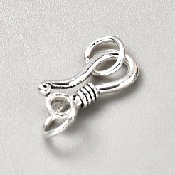 スターリングシルバーのS字フック留め金4個925個  オープン丸カン付き  アンティークシルバー＆プラチナ  19.5mm&nbsp;STER-BC0004-030B