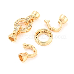 Реечное покрытие латунь микро паве прозрачный кубический цирконий складные застежки KK-M261-25G