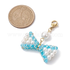 Украшения с подвесками из ракушек и жемчуга в виде банта HJEW-TA00218