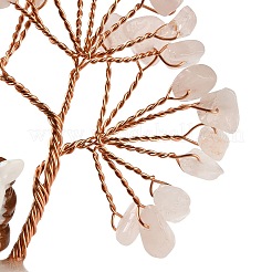 Natürliche Rosenquarz-Chips als Baum-des-Leben-Dekorationen&nbsp;DJEW-A017-01M