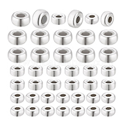 60 шт. рондель 925 бусины-разделители из стерлингового серебра&nbsp;STER-PH0003-08