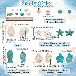 Kits de fabrication de bijoux en perles de turquoise synthétique et coquillage cauri naturel&nbsp;DIY-NB0012-57