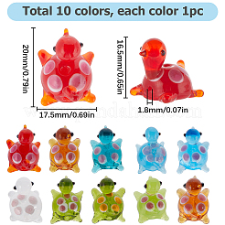 10шт 10 цвета бусины лэмпворк ручной работы LAMP-SC0001-24
