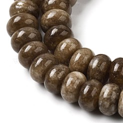 染め加工天然石ホワイトジェイドビーズ連売り  ロンデル  シエナ  10x6mm  穴：1.2mm  約63個/連  14.88''（37.8センチメートル）&nbsp;G-G107-A33-01