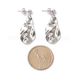 5 пара серег-гвоздиков из нержавеющей стали 304 с подвесками в виде треугольника EJEW-JE05090-01