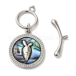 Латунные застежки-кнопки с ракушкой пауа KK-N254-71P