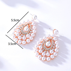 Серьги-гвоздики с подвесками и искусственным жемчугом DM1543