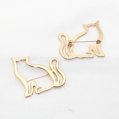 Брошь из сплава в виде контура кошки&nbsp;PW-WG63C11-01