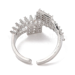 Открытые манжеты из латуни с микропаве кубический цирконий RJEW-K263-22P