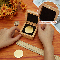 Квадратные ящики для хранения монет из бука&nbsp;CON-WH0099-61A