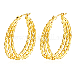 Элегантные геометрические серьги-кольца из нержавеющей стали 304 для повседневной носки HT4315