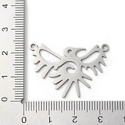 変色しない201ステンレススチールペンダント  レーザー切断  鳥のチャーム  ステンレス鋼色  22x32x1mm  穴：1.8mm&nbsp;STAS-D041-05P