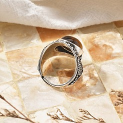 Регулируемые кольца из натурального тигрового глаза&nbsp;RJEW-I108-03AS-14