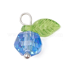 Прозрачные гальванические стеклянные бусины с прозрачными акриловыми подвесками и латунными булавками с шарообразными головками&nbsp;PALLOY-JF03593-02