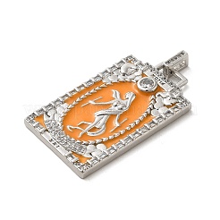 Pendenti in ottone con micro pavé di zirconi e smalto&nbsp;KK-H458-01P-06