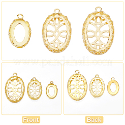 18 pièce de 3 supports de cabochon pour pendentif en laiton à lunette arrière ouverte de style&nbsp;KK-CA0003-12