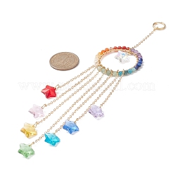 Проволочные кольца с подвесками из натуральных драгоценных камней&nbsp;HJEW-JM01035