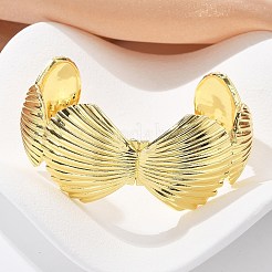 Латунные браслеты с открытыми манжетами для женщин BJEW-M091-02G