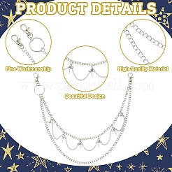 5 шт. 5 комплекта цепочек из цинкового сплава в стиле панк-луны AJEW-CJ0001-63
